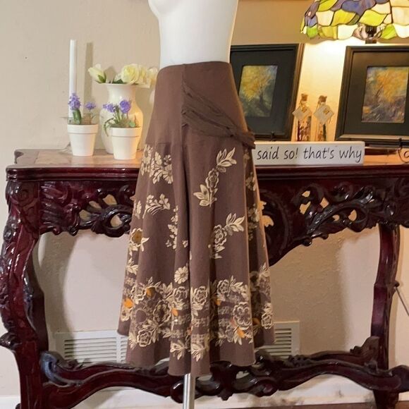 Free People  embroidered and beeded skirt - Picture 3 of 4